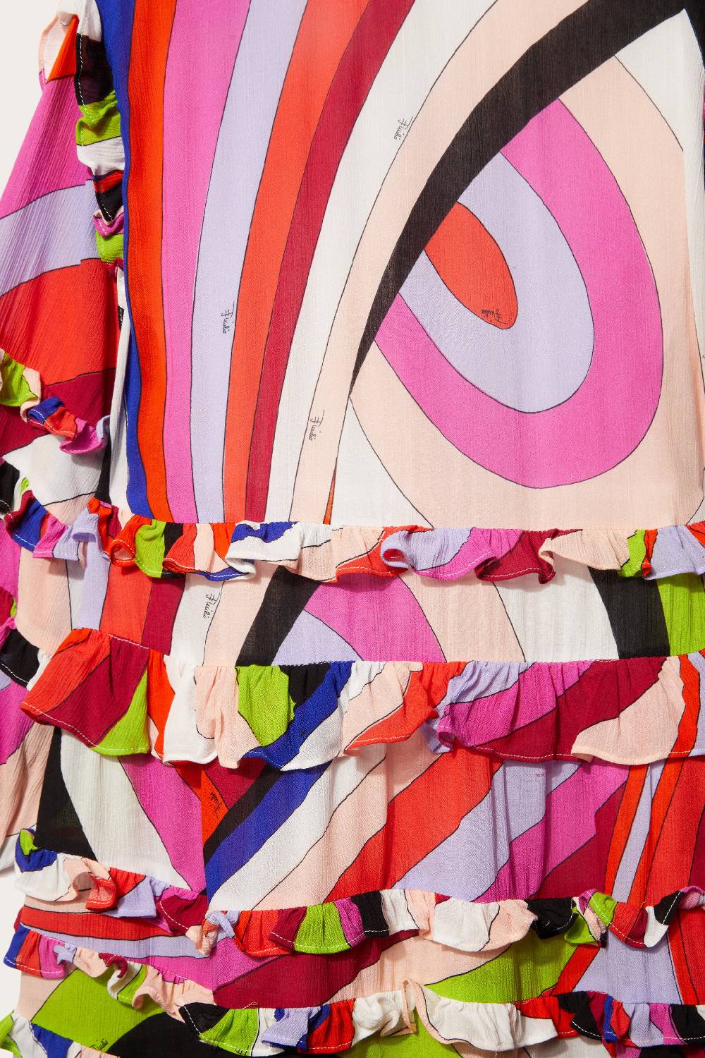 Pucci Iride-Print Ruffled Dress In Saldo