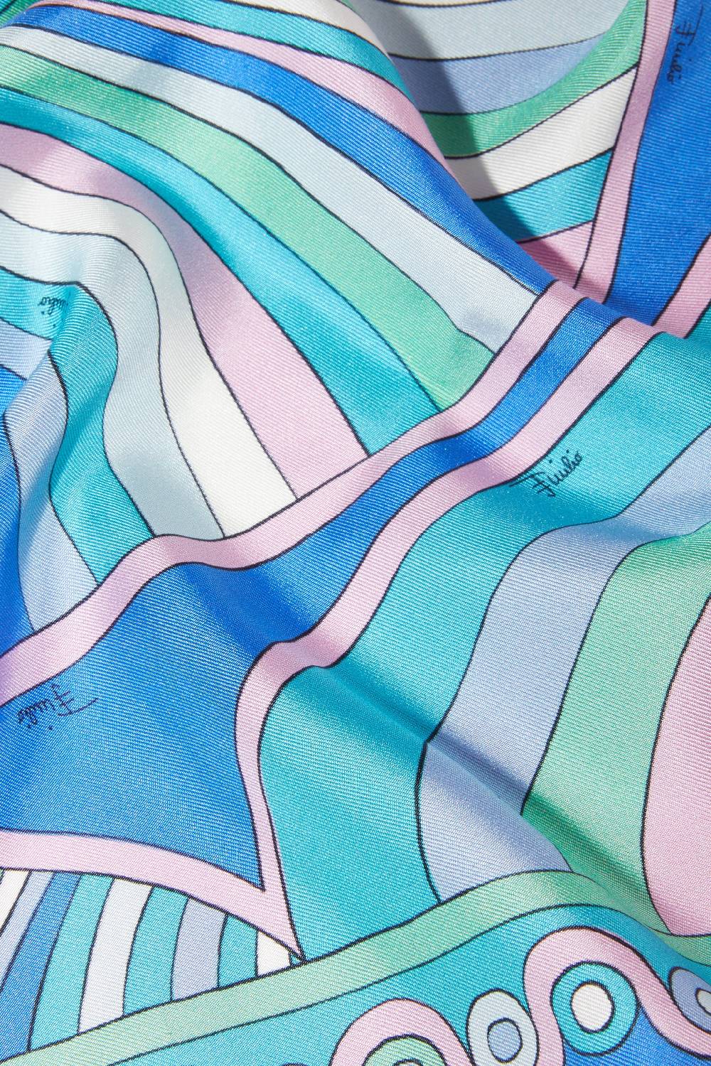 Pucci Foulard in seta con stampe Iride e Onde Spedizione Gratuita