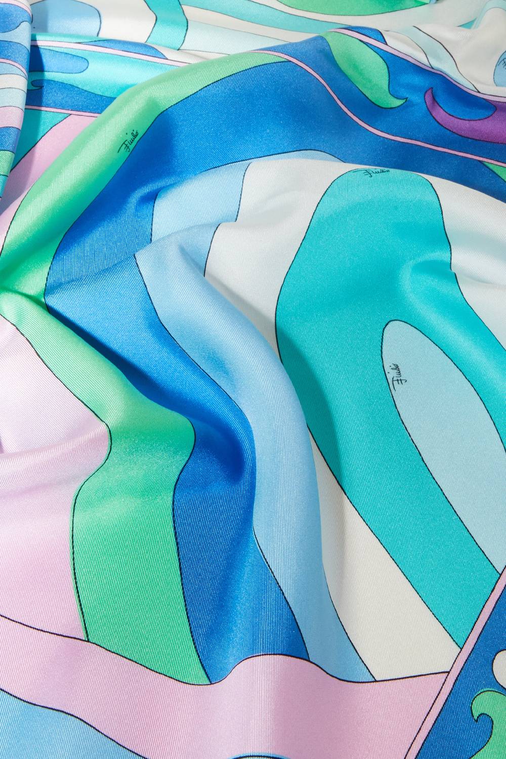 Pucci Carré grande in seta con stampe Iride e Marmo Consegna Veloce