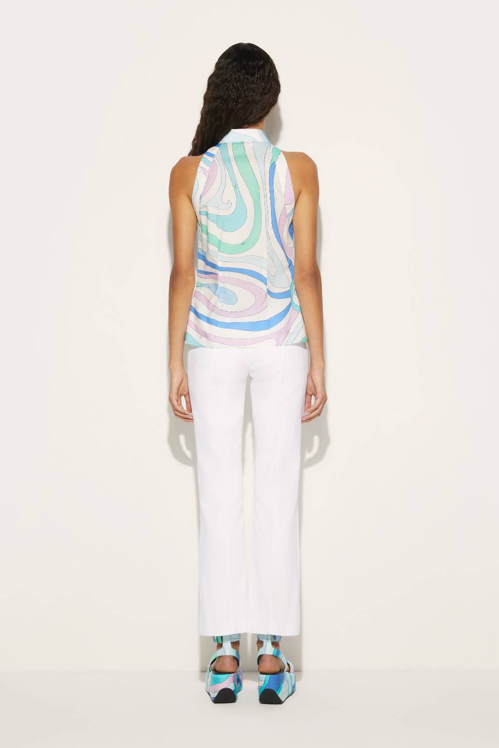 Pucci Camicia smanicata con stampa Marmo Vendite Flash