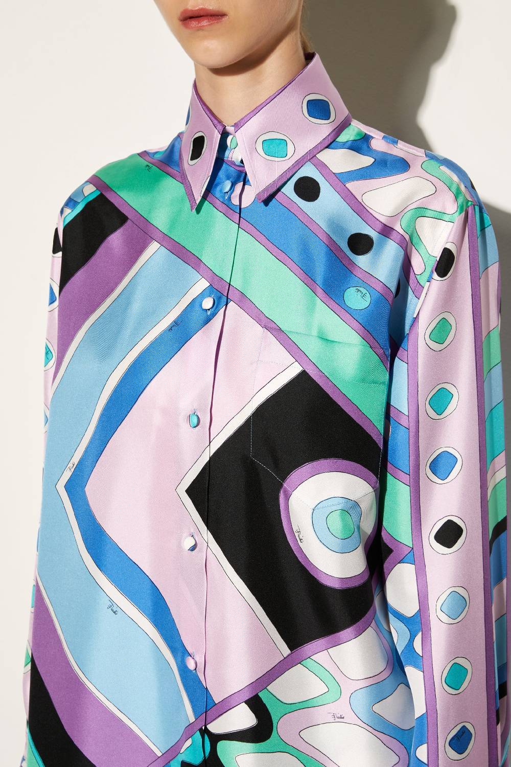 Pucci Camicia in seta con stampa Vivara Nuova