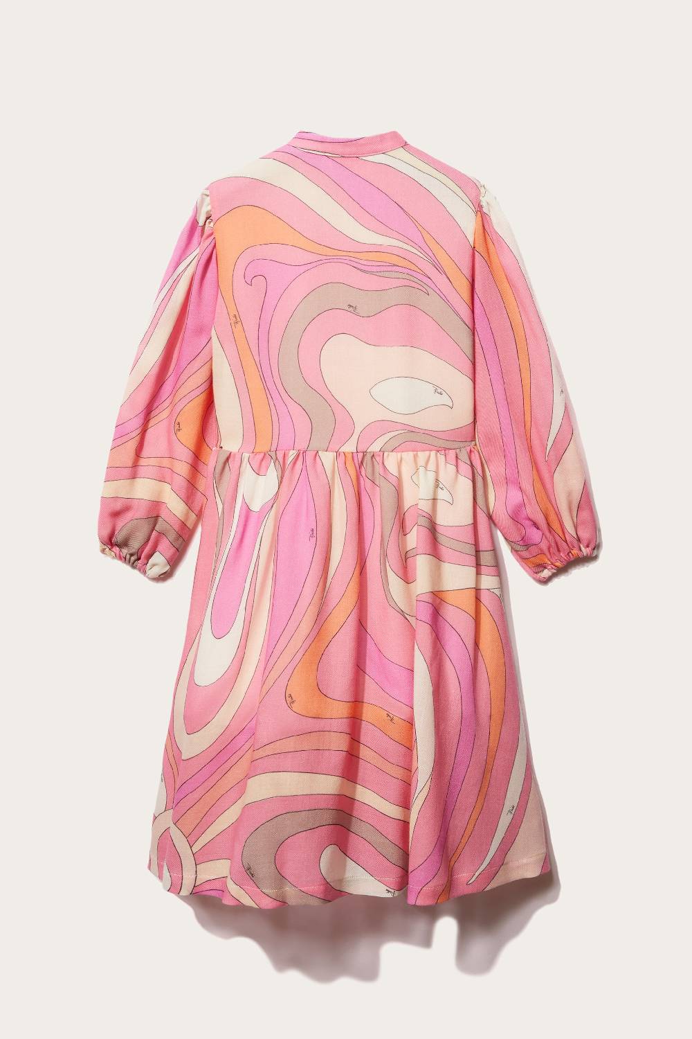 Pucci Marmo-Print Ruffled Wool Dress Promozione