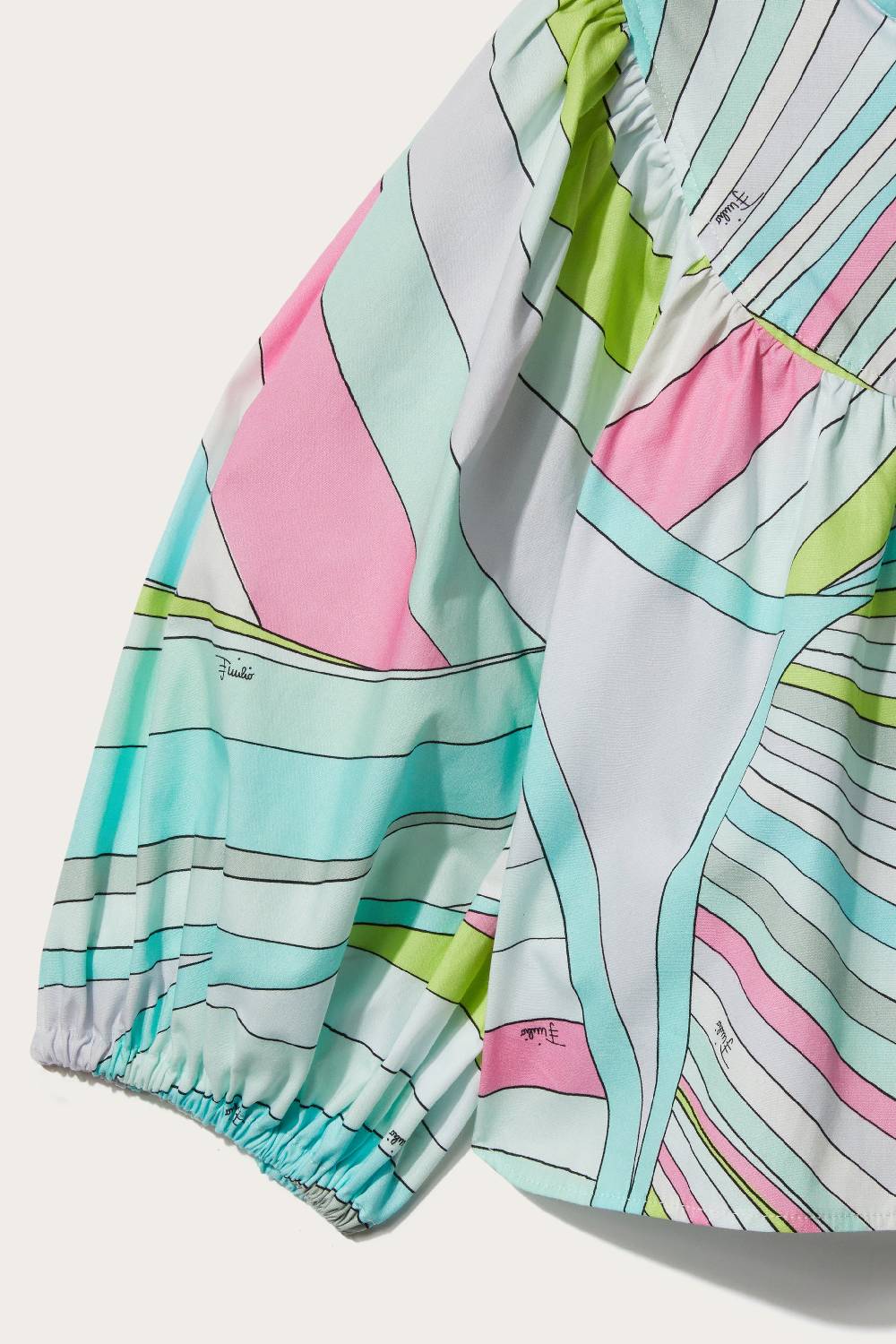 Pucci Iride-Print Cotton Top Consegna Veloce