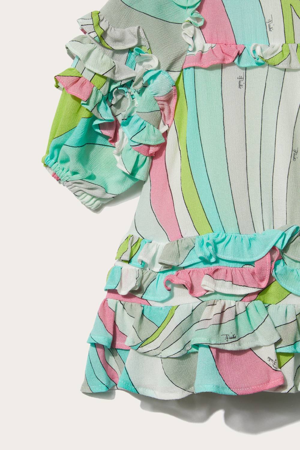 Pucci Iride-Print Ruffled Dress Online