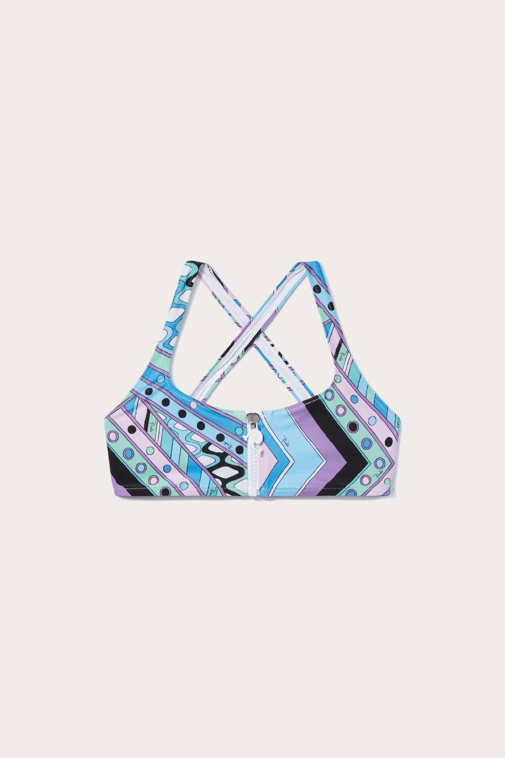 Pucci Top bikini con stampa Vivara e zip