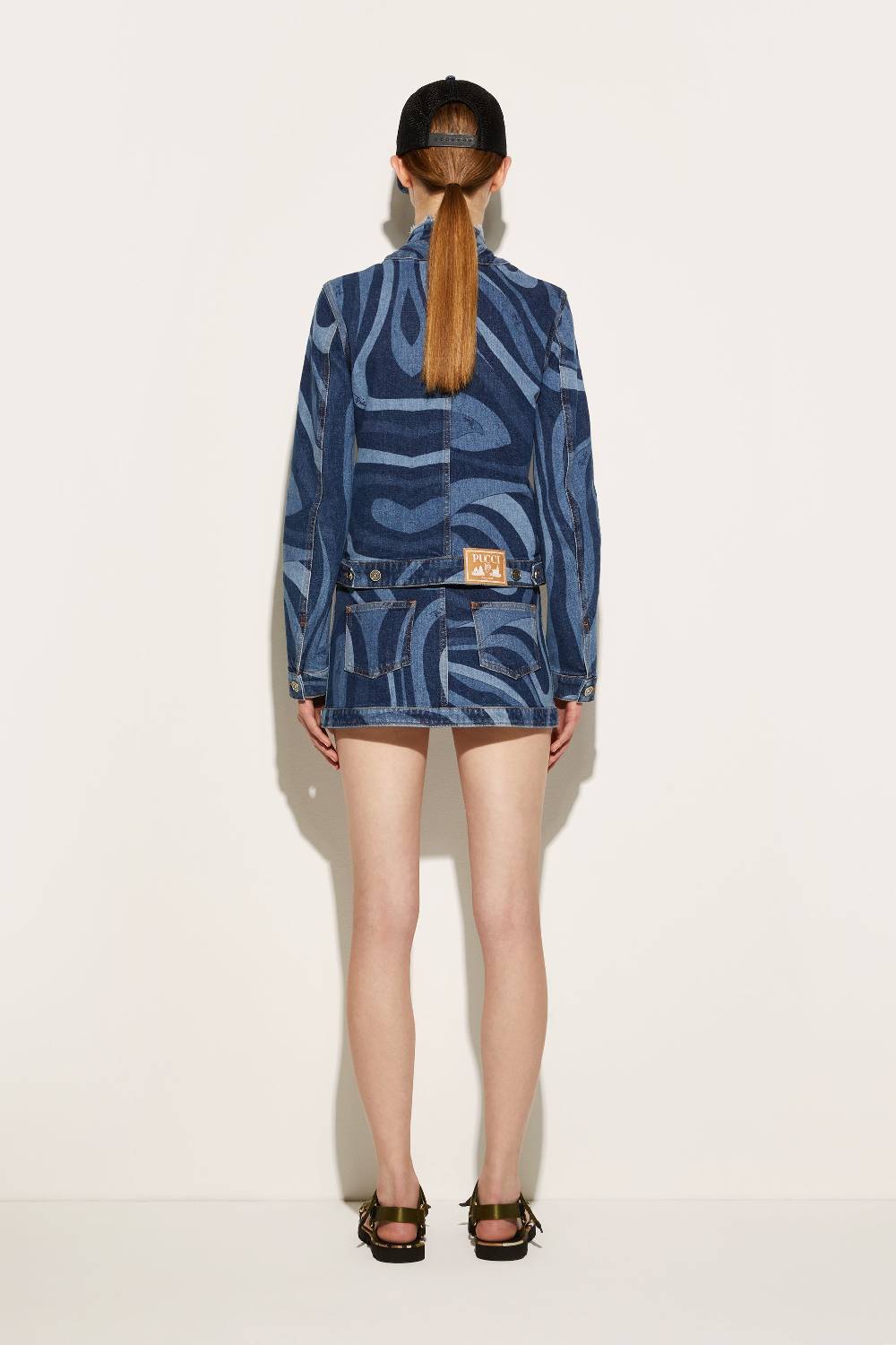 Pucci Giacca in denim con stampa Marmo Offerta speciale