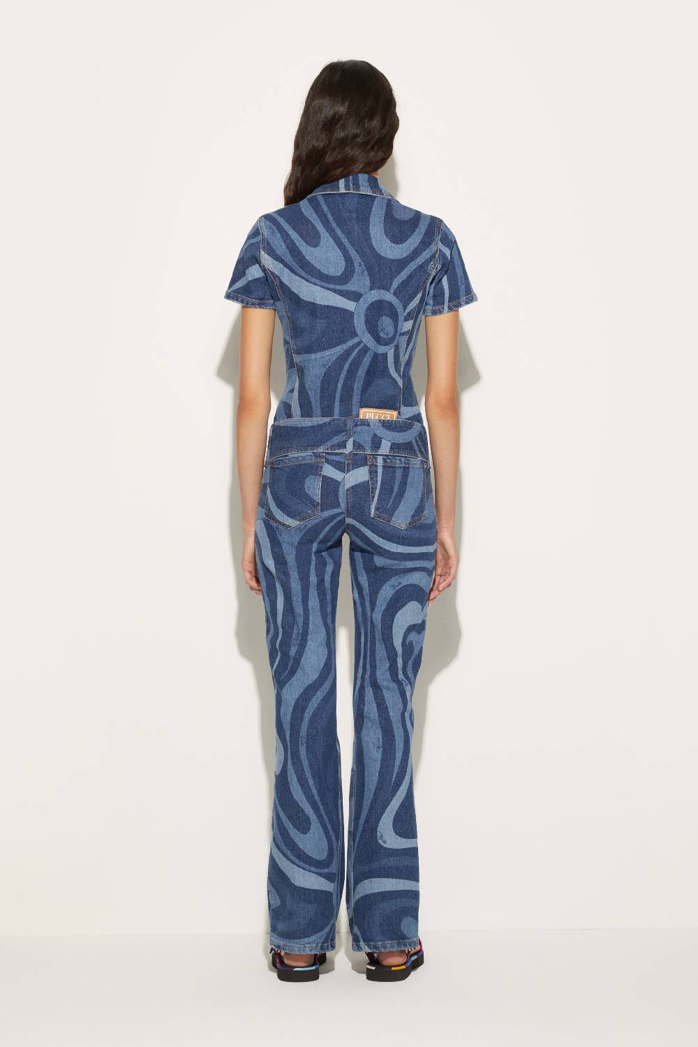 Pucci Tuta in denim con stampa Marmo Flash Sale