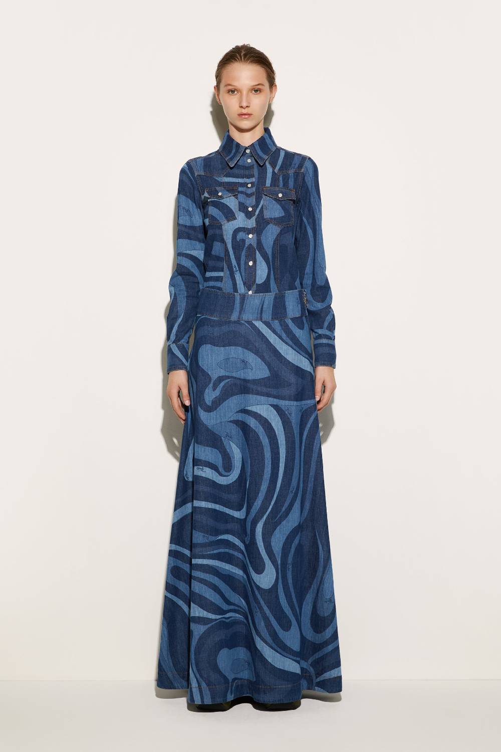 Pucci Gonna lunga in denim con stampa Marmo Black Friday