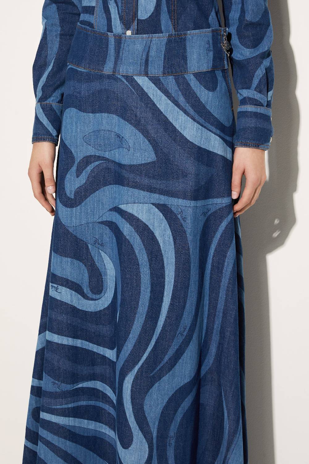 Pucci Gonna lunga in denim con stampa Marmo Black Friday