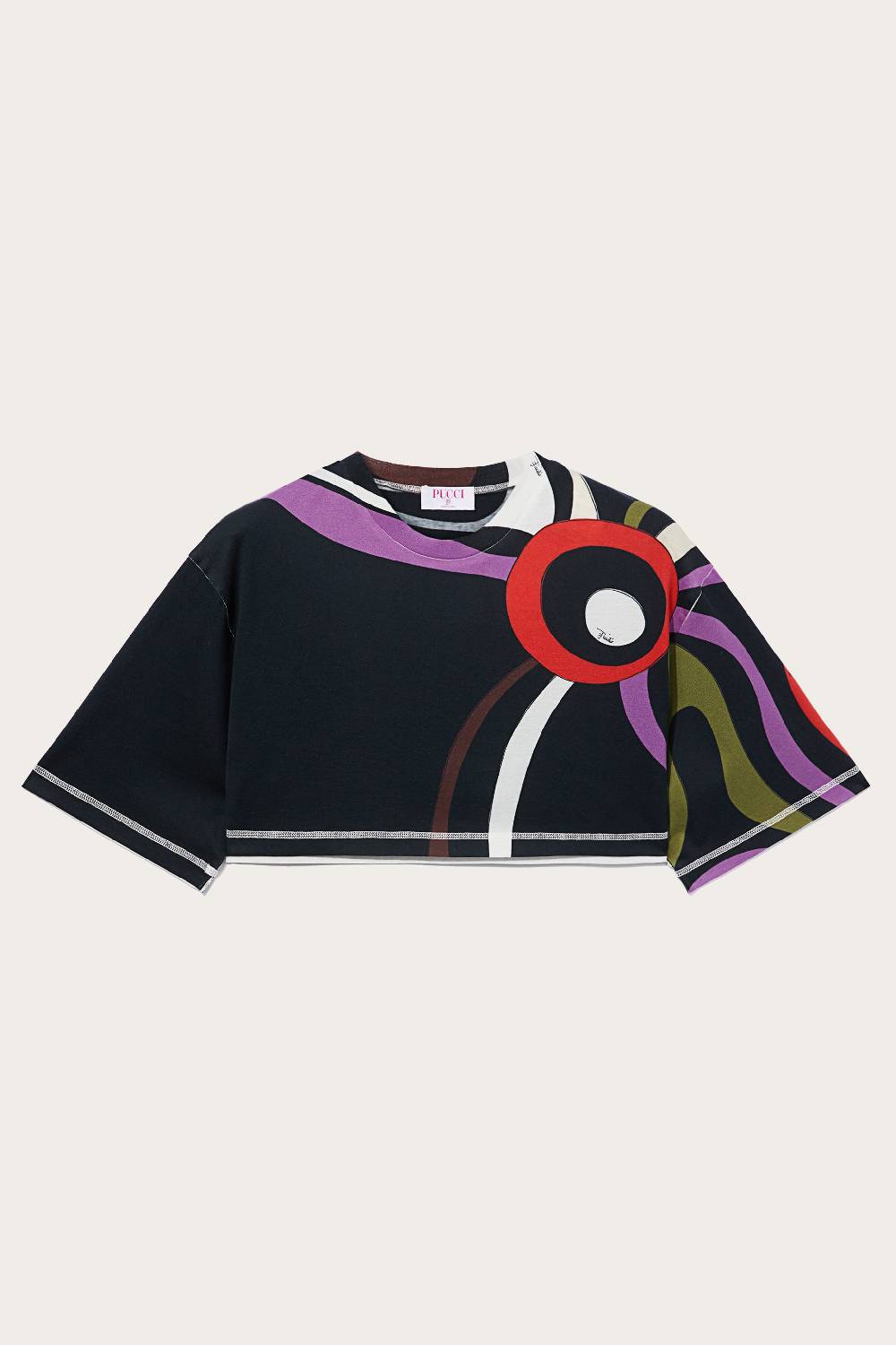 Pucci T-shirt cropped con stampa Marmo