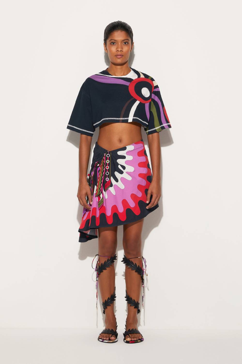Pucci T-shirt cropped con stampa Marmo Cyber Monday