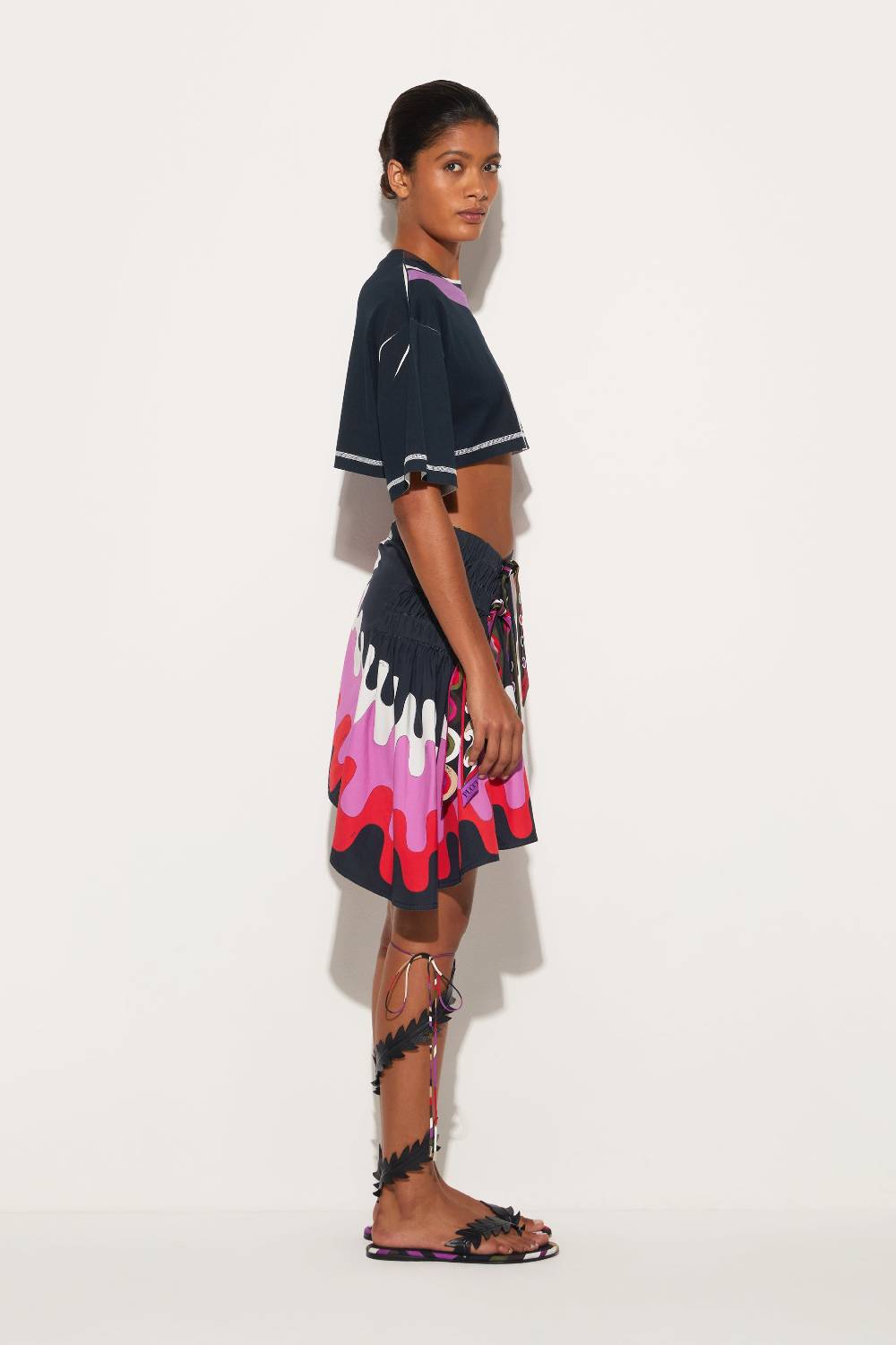 Pucci T-shirt cropped con stampa Marmo Cyber Monday