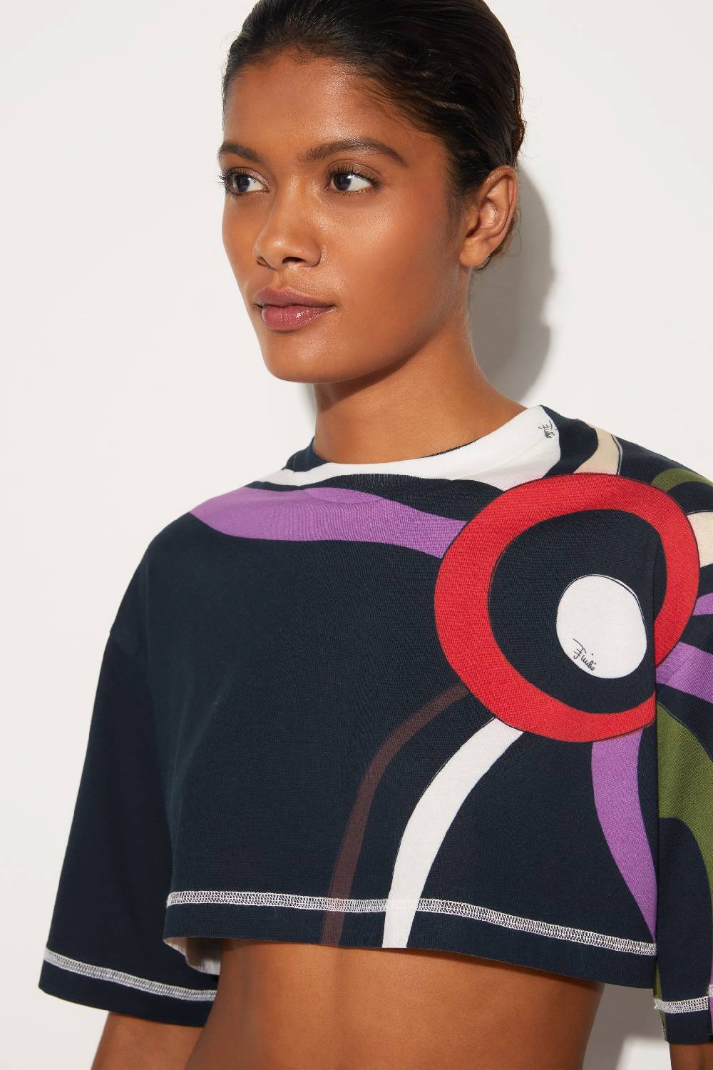 Pucci T-shirt cropped con stampa Marmo Cyber Monday