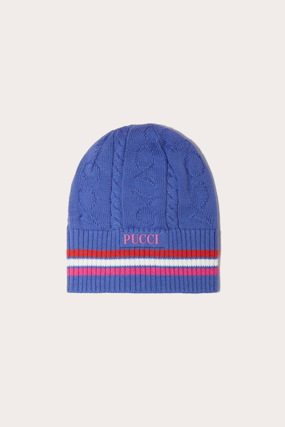 Pucci Logo-Appliqué Beanie Hat Vendita calda