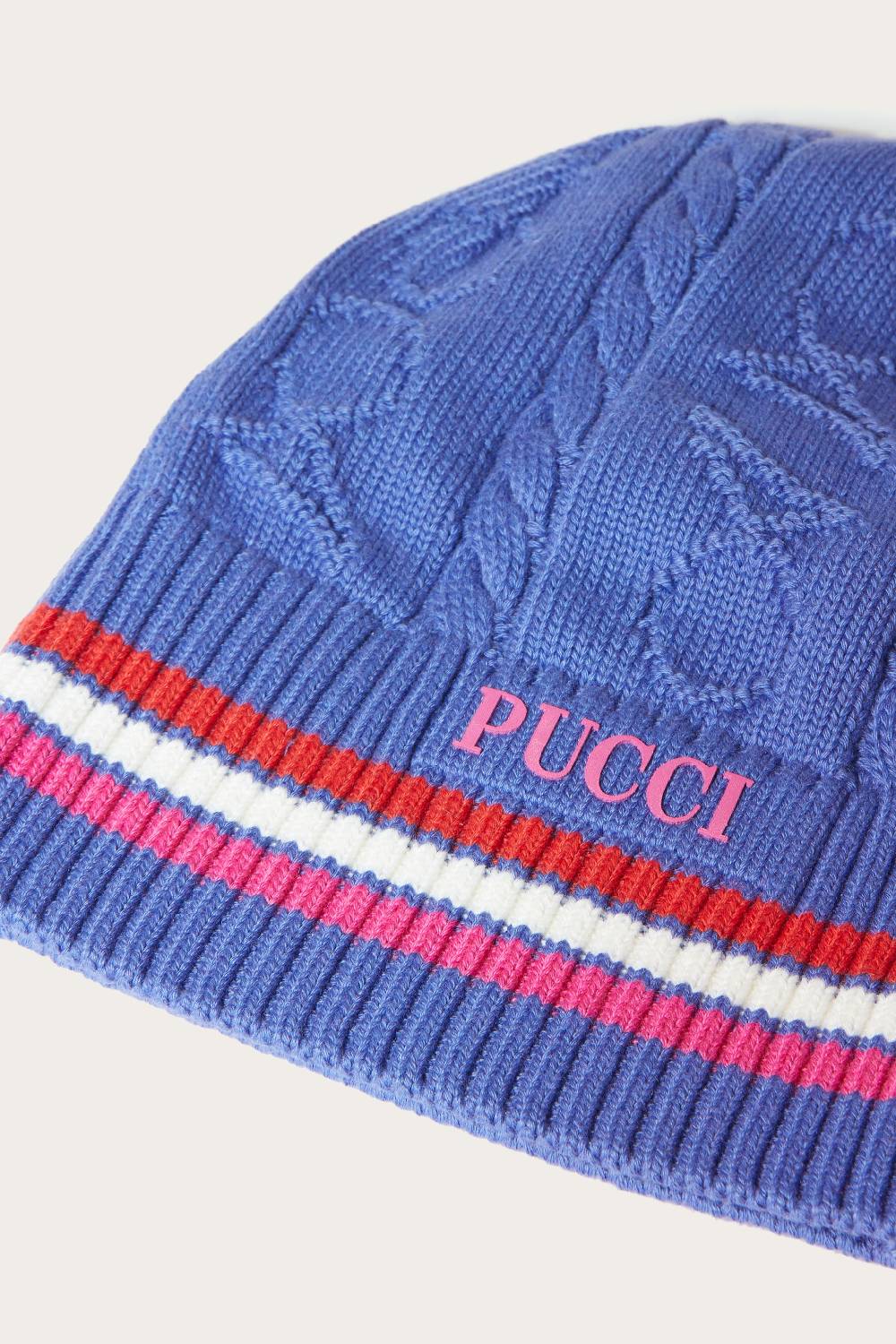 Pucci Logo-Appliqué Beanie Hat Vendita calda
