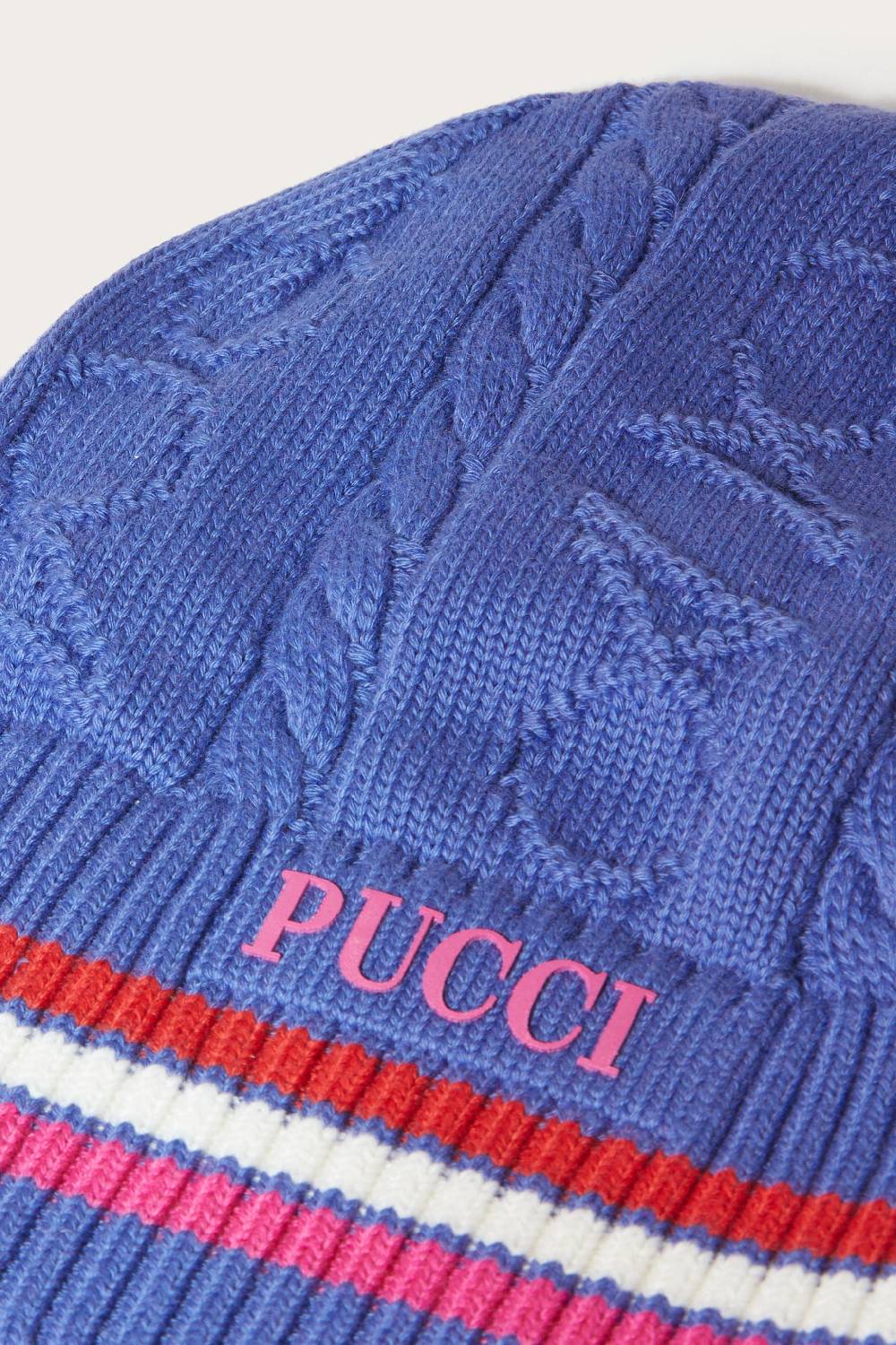 Pucci Logo-Appliqué Beanie Hat Vendita calda