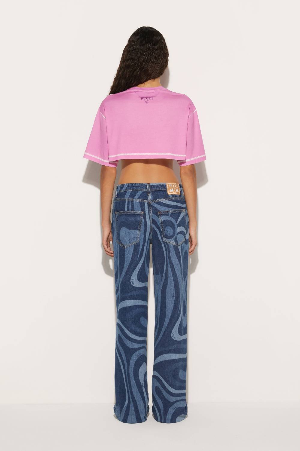 Pucci Jeans a gamba dritta con stampa Marmo Liquidazione