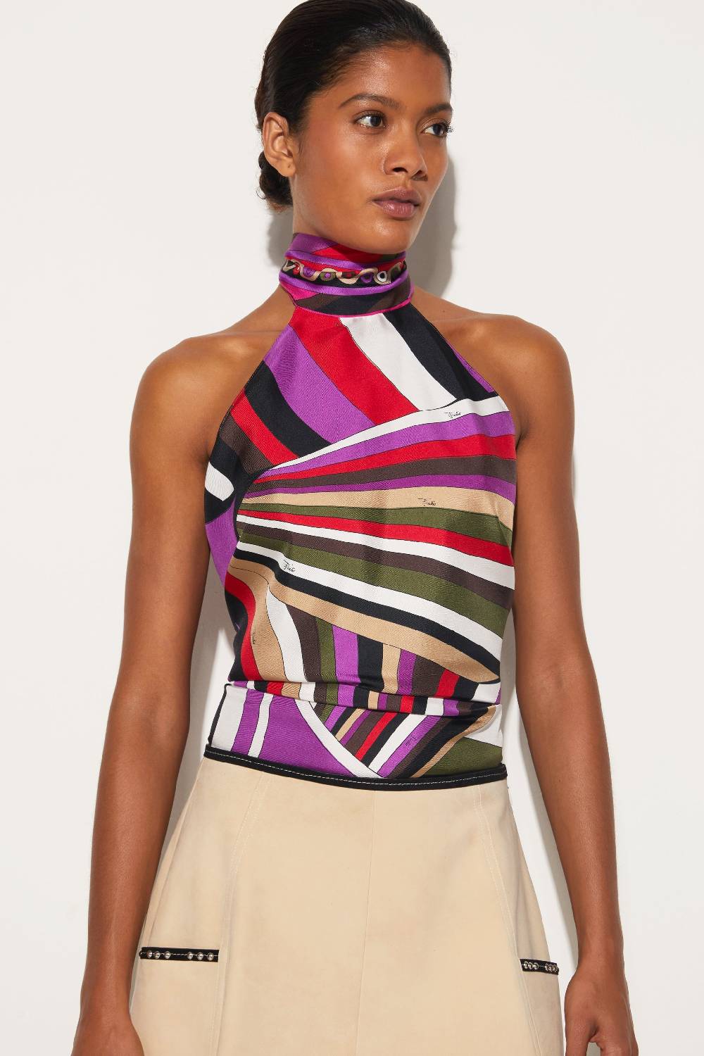 Pucci Top in seta con stampa Iride Offerte giornaliere