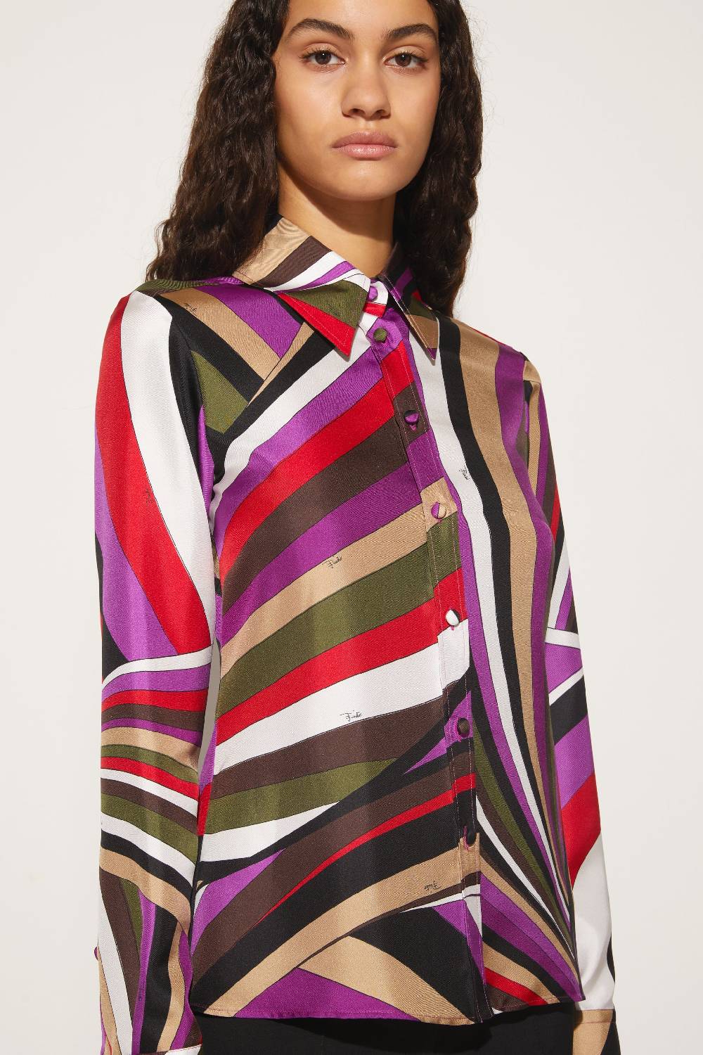 Pucci Camicia in seta con stampa Iride Enormi risparmi