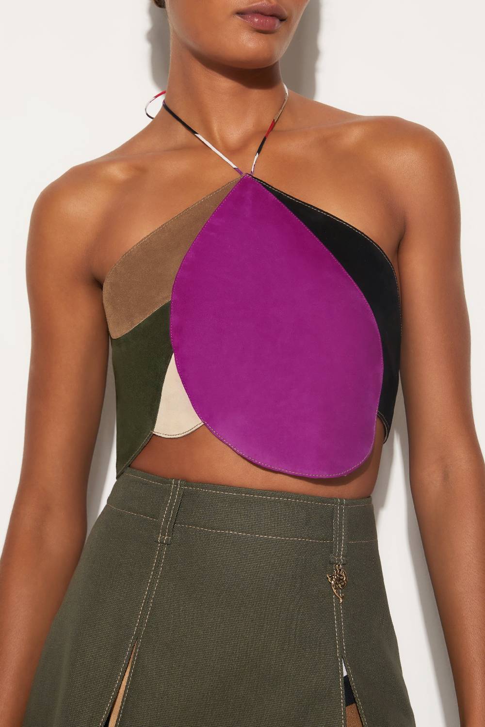 Pucci Top Goccia in pelle scamosciata Economico