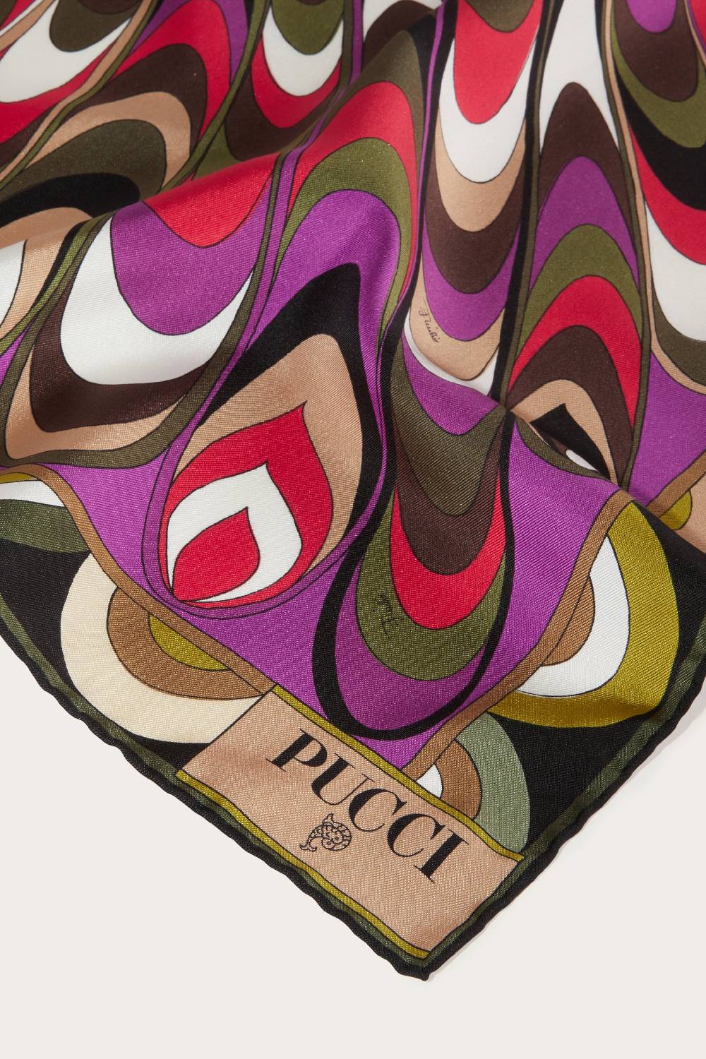 Pucci Carré piccolo in seta con stampa Onde In Vendita
