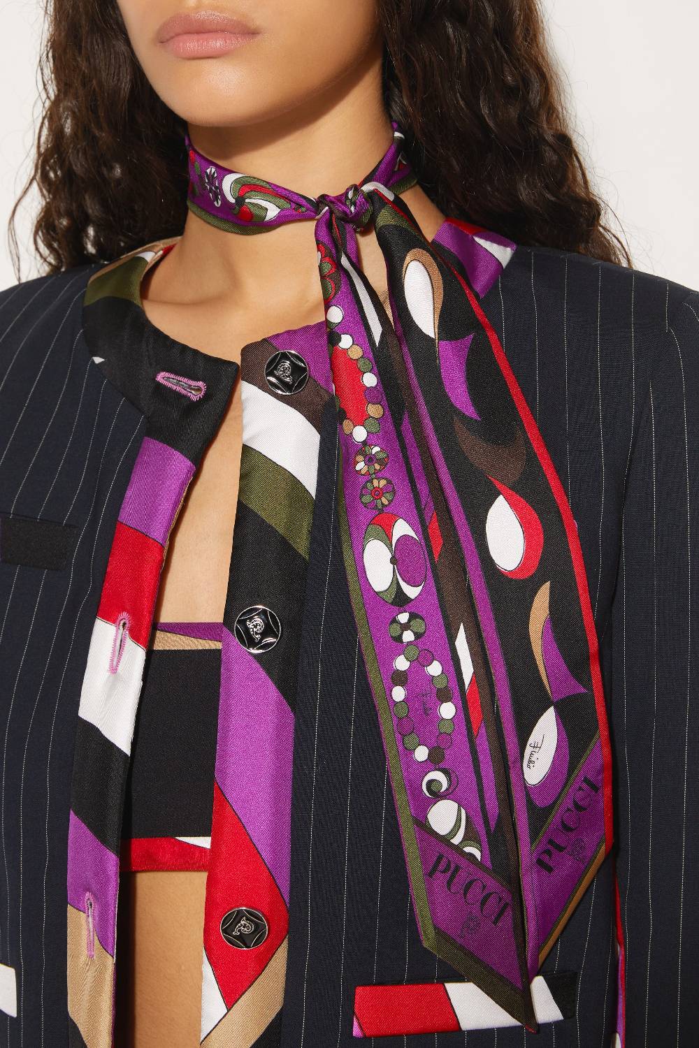 Pucci Foulard in seta con stampa Pesci Vendita Economica