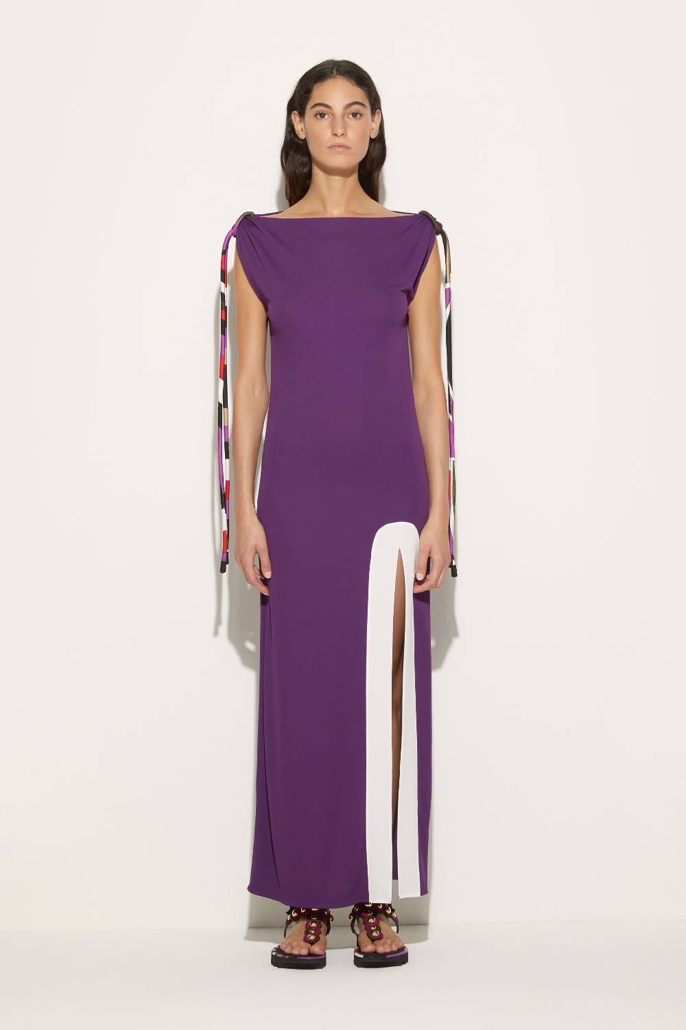 Pucci Abito lungo con inserti Iride Saldi Di Fabbrica