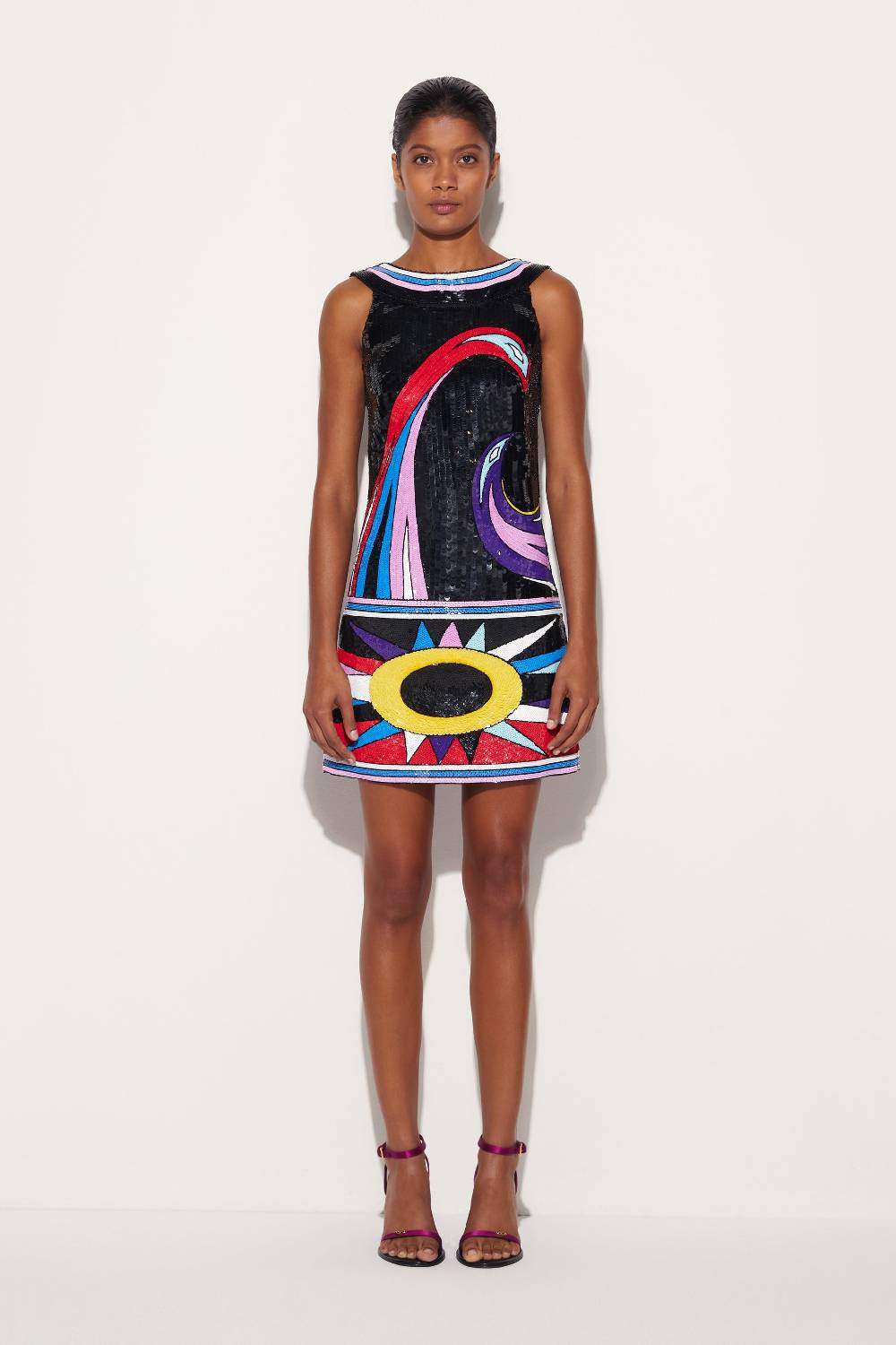 Pucci Mini abito in seta con motivo Cigni Fornitura limitata