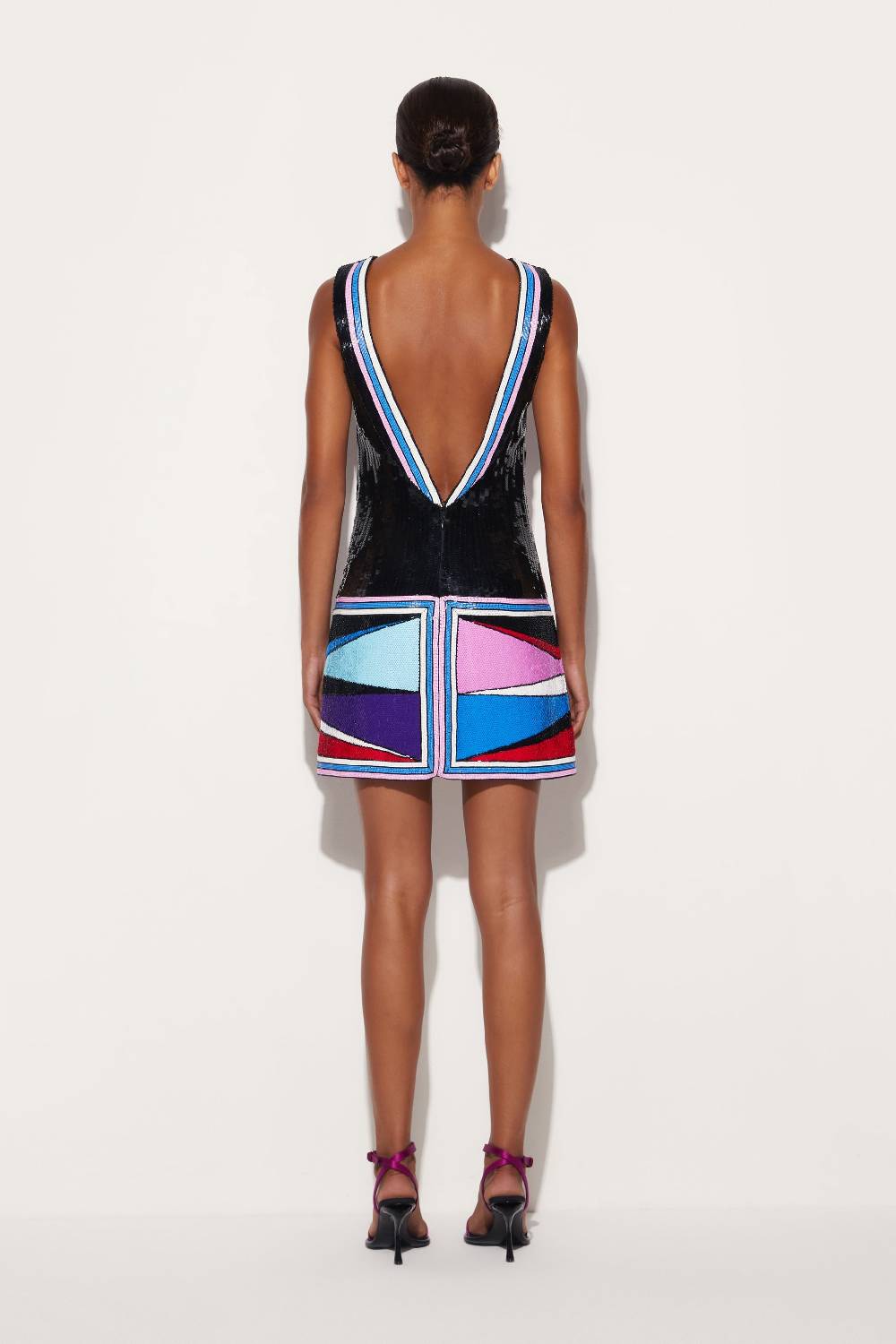 Pucci Mini abito in seta con motivo Cigni Fornitura limitata