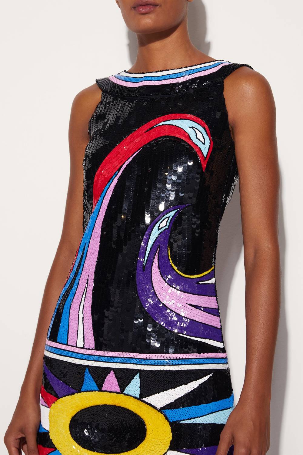 Pucci Mini abito in seta con motivo Cigni Fornitura limitata