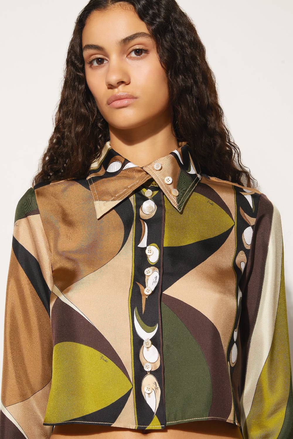 Pucci Camicia in seta con stampa Pesci Offerta Pasqua