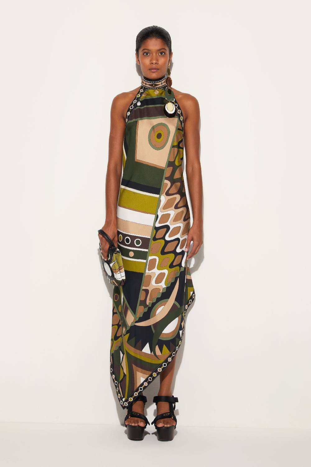Pucci Abito in seta con stampa Vivara Latest fashion