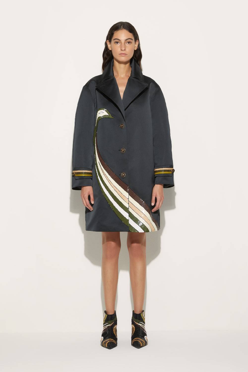 Pucci Trench con motivo Cigni Offerte stagionali