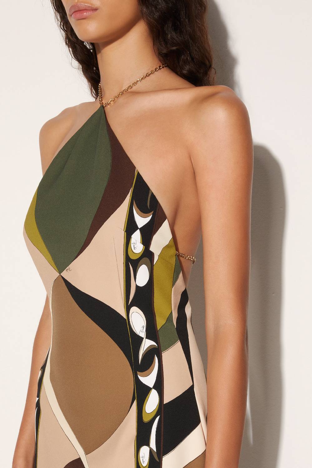 Pucci Abito lungo con scollo all'americana e stampa Pesci Fino al 55% di sconto