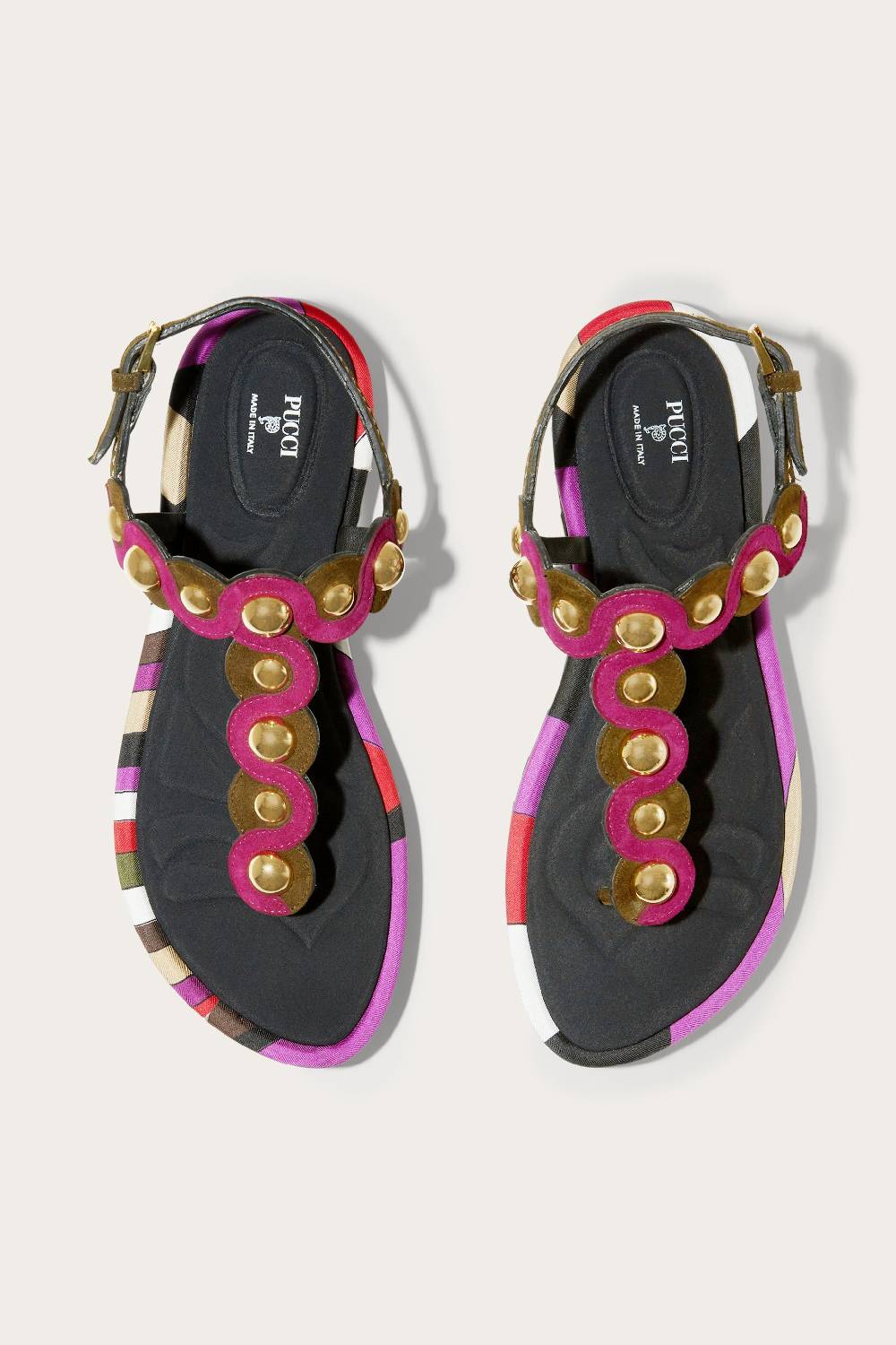 Pucci Sandali in pelle scamosciata con motivo Onde Soddisfazione Garantita