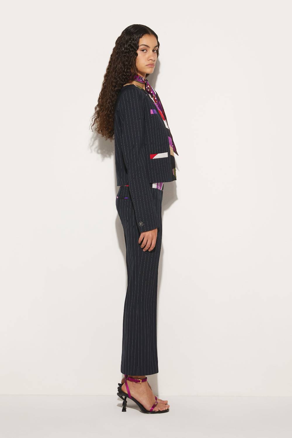 Pucci Pantaloni gessati con finiture Iride e Cigni Negozi Online