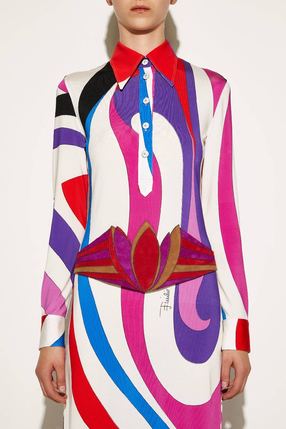 Pucci Abito lungo con stampa Marmo Promozione Limitata