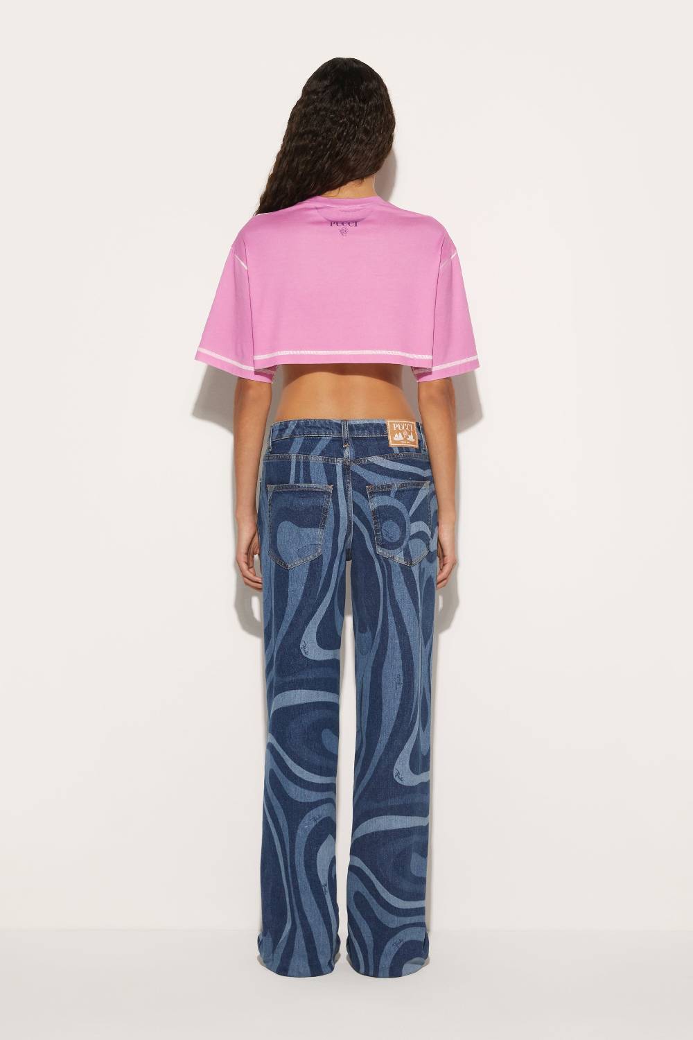 Pucci T-shirt cropped con stampa Marmo Prezzo Ridotto