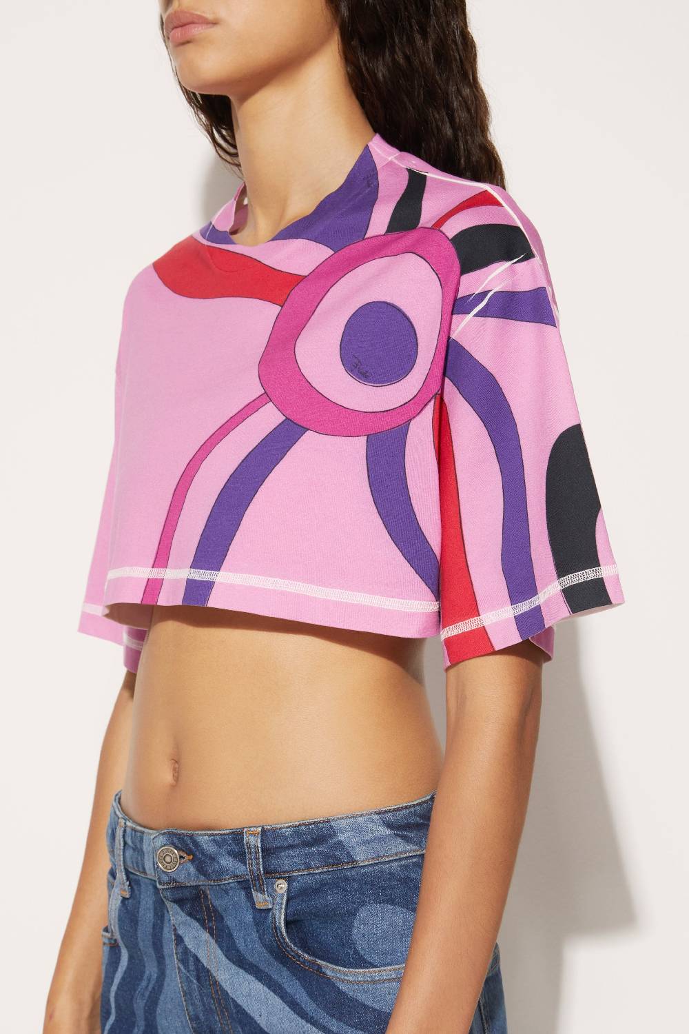 Pucci T-shirt cropped con stampa Marmo Prezzo Ridotto