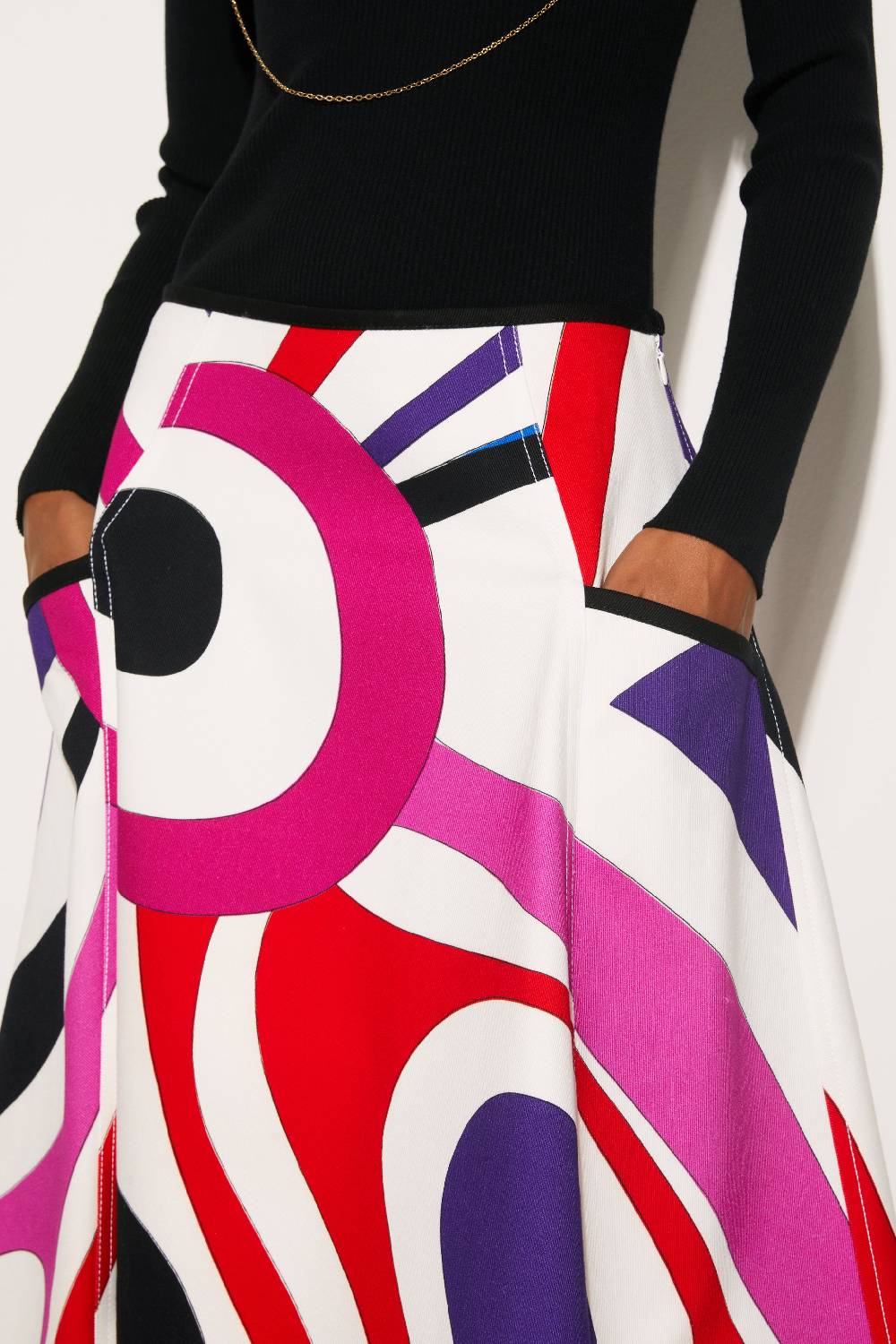 Pucci Gonna svasata con stampa Marmo Sottocosto