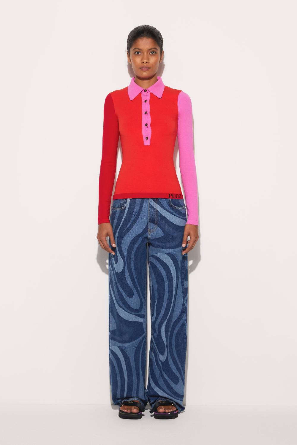 Pucci Top in maglia con design color-block Sconto