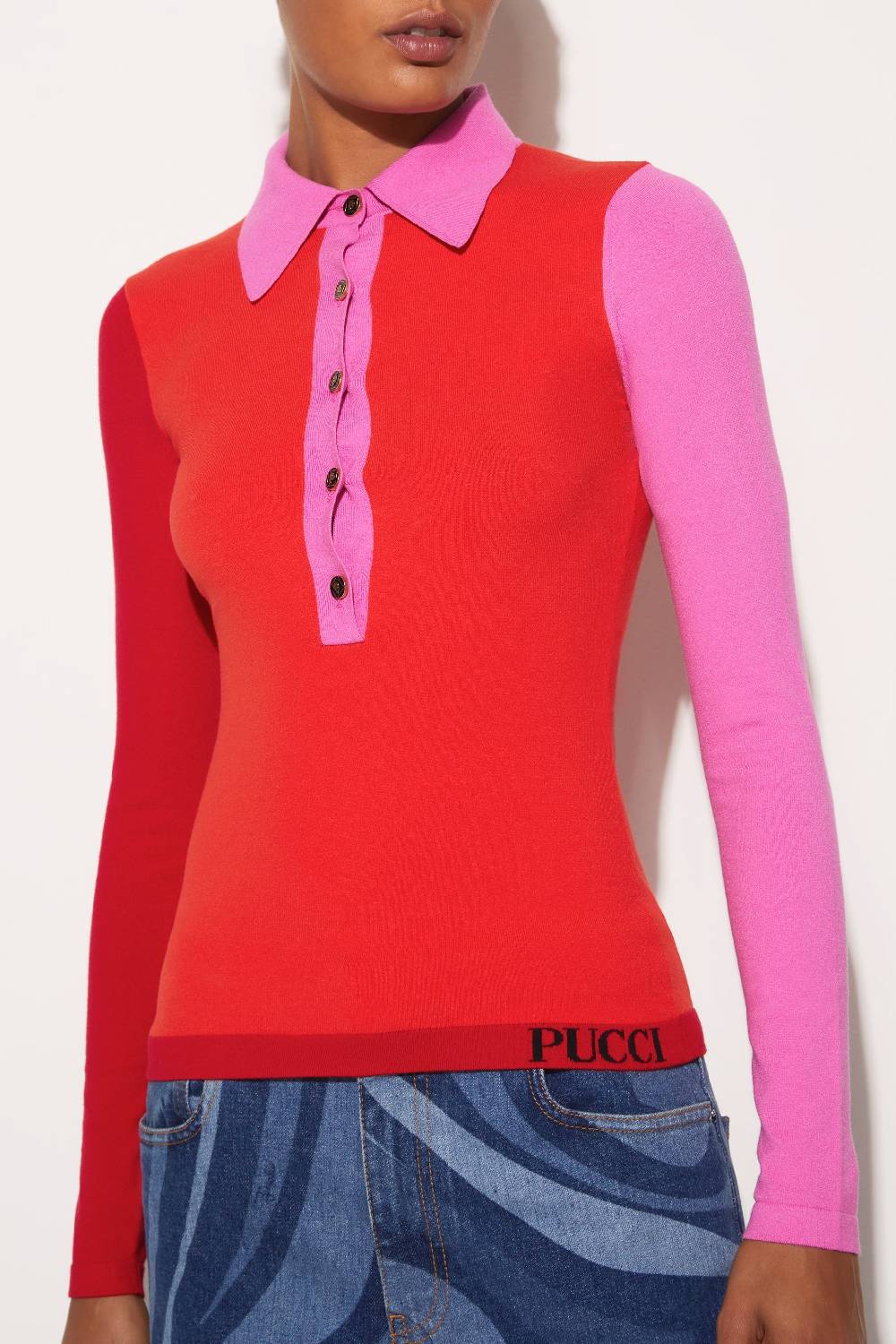 Pucci Top in maglia con design color-block Sconto
