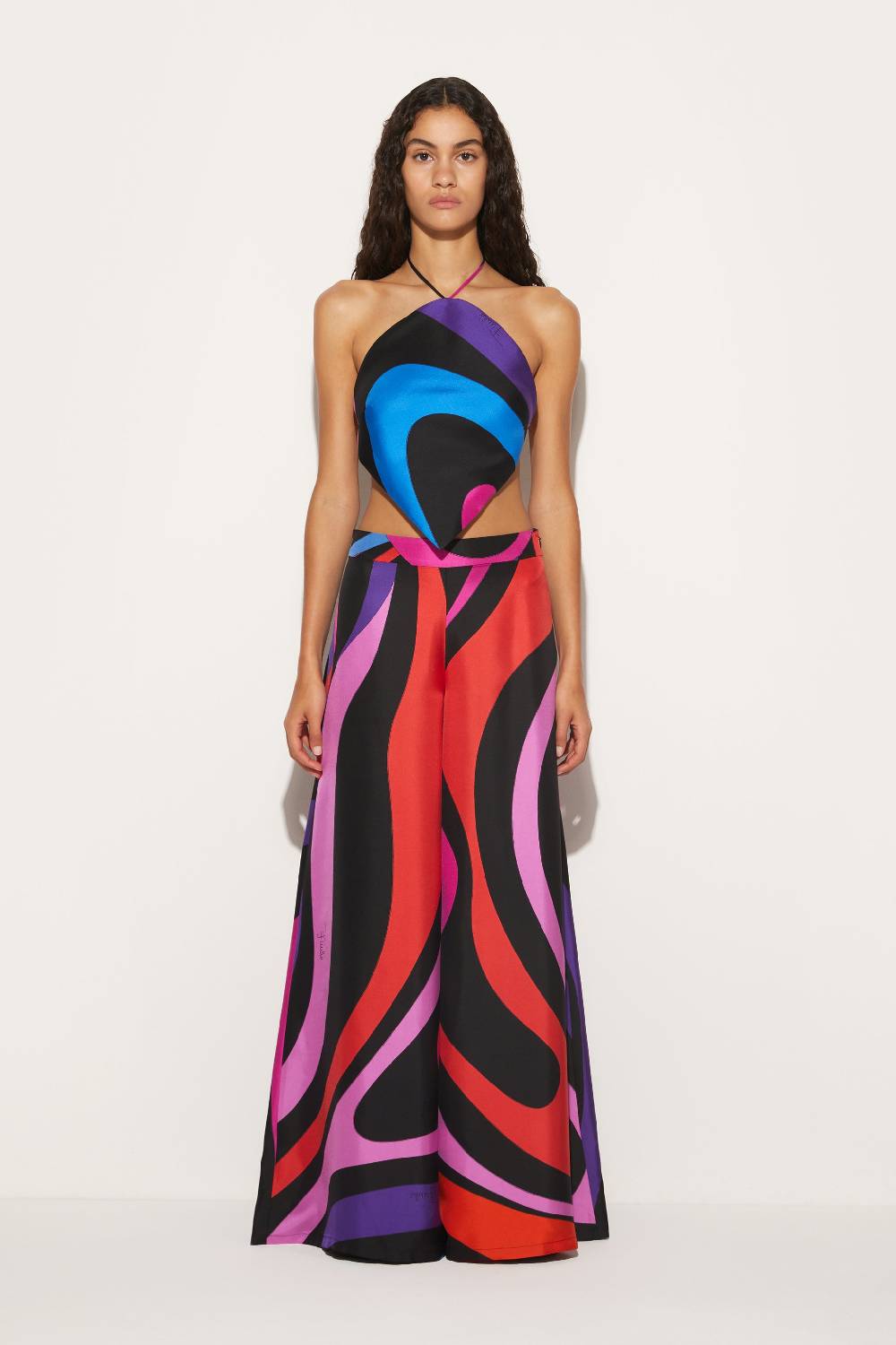 Pucci Pantaloni in seta con stampa Marmo Offerta