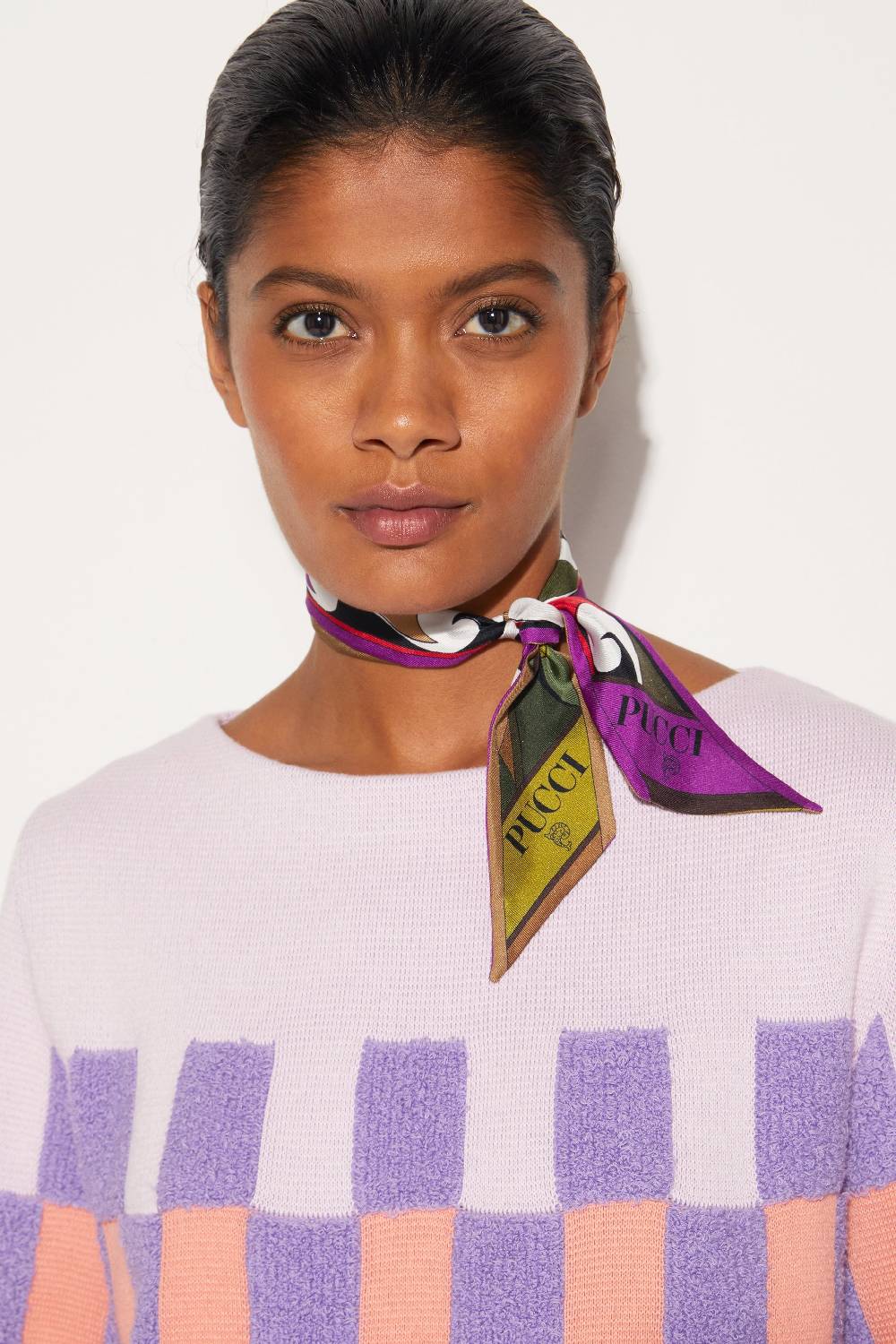 Pucci Foulard in seta con stampa Rombi Ritorno libero