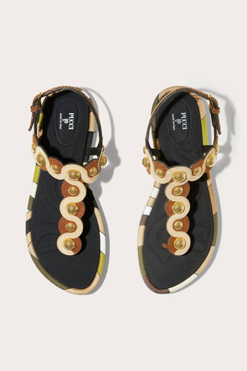 Pucci Sandali in pelle scamosciata con motivo Onde Hotsell
