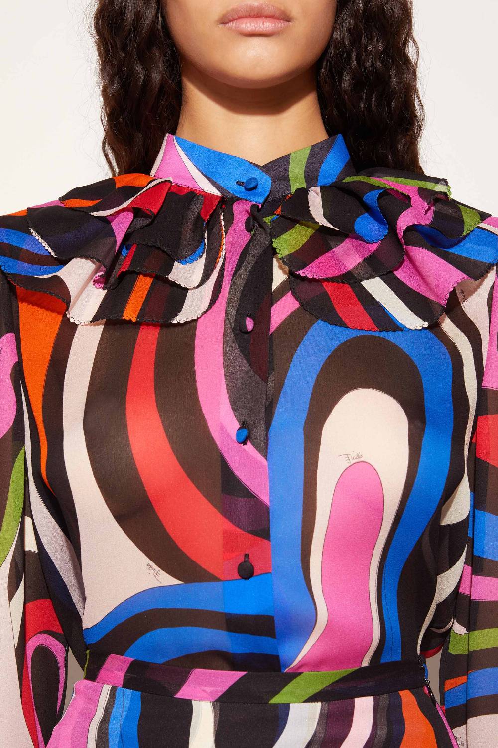 Pucci Camicia in seta con stampa Marmo Offerta Anniversario