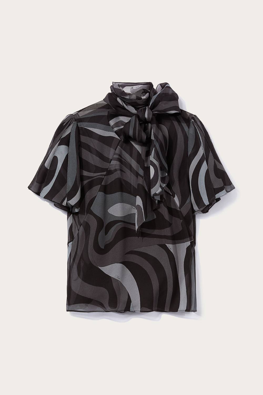 Pucci Top in seta con stampa Marmo Solo un giorno rimasto