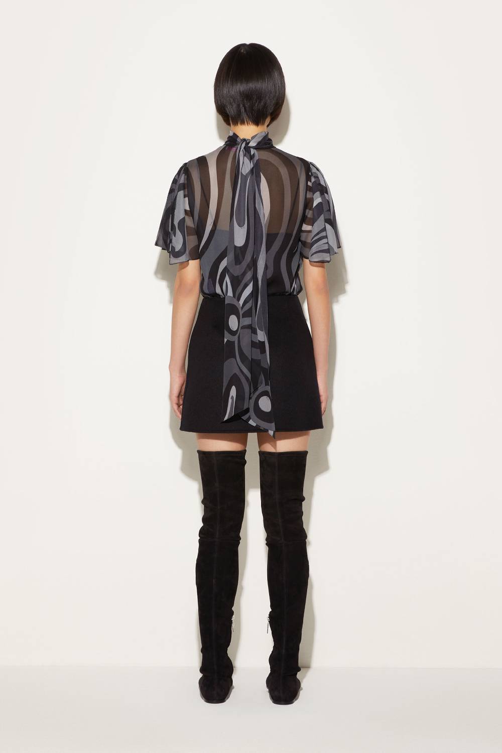 Pucci Top in seta con stampa Marmo Solo un giorno rimasto