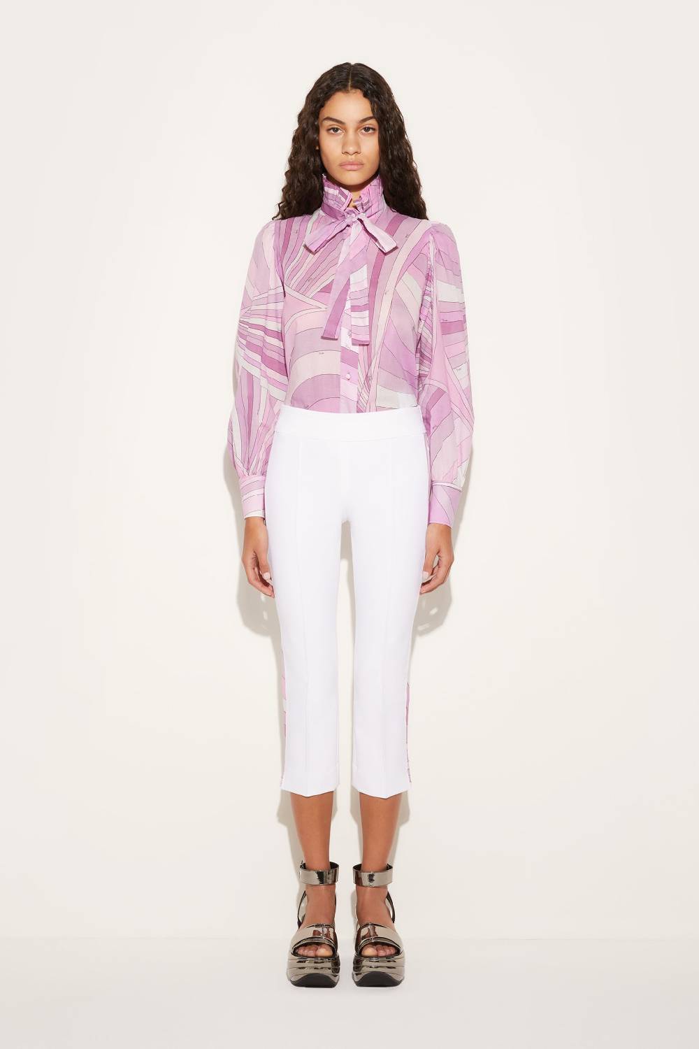 Pucci Pantaloni crop con inserti Iride Italy