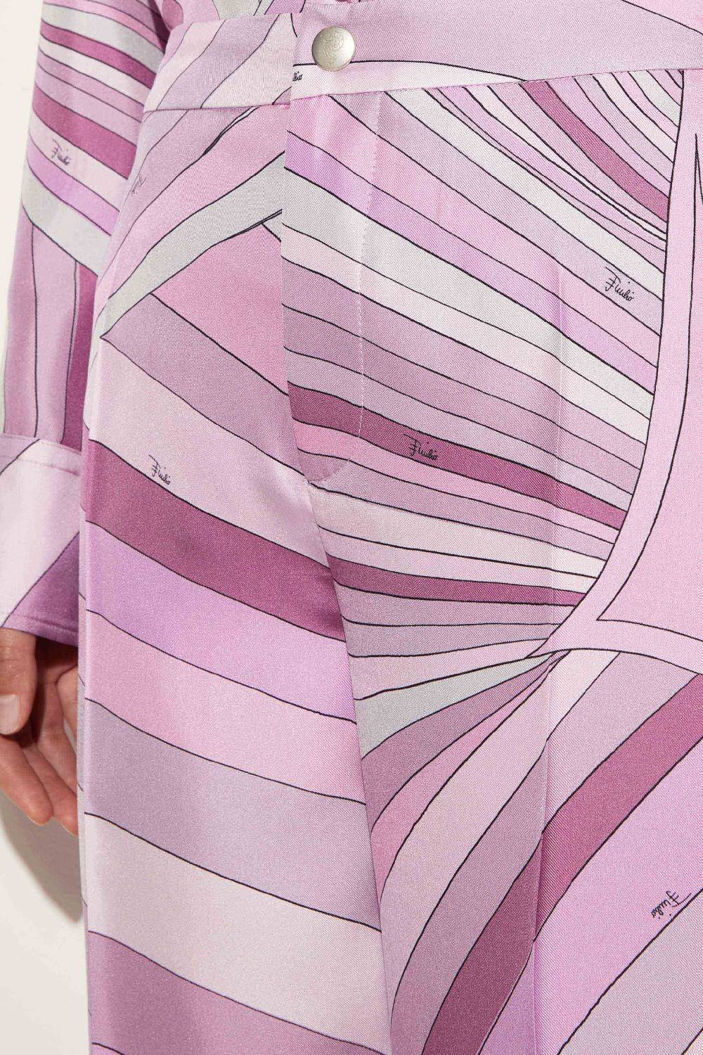 Pucci Pantaloni in seta con stampa Iride Qualità